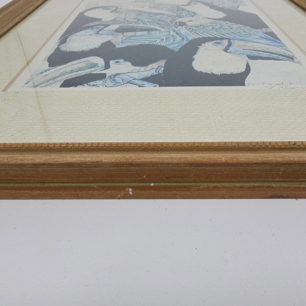 Joyce Kasprzyk Signed Art Print Toucans 7.5x9.5" - Custom Frame 15.25x12.25" - Picture 9 of 9